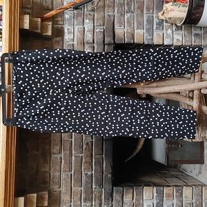 Women's Time and Tru Black and White Polka Dot Pants; size 12